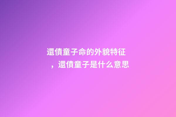 還債童子命的外貌特征，還債童子是什么意思